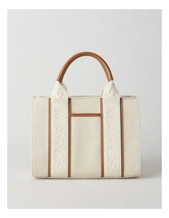 Barbados Zip Top Tote Bag in Natural Beige