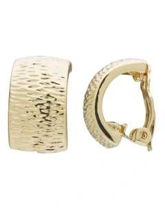 Grainline Curve Clip On Earrings in Gold