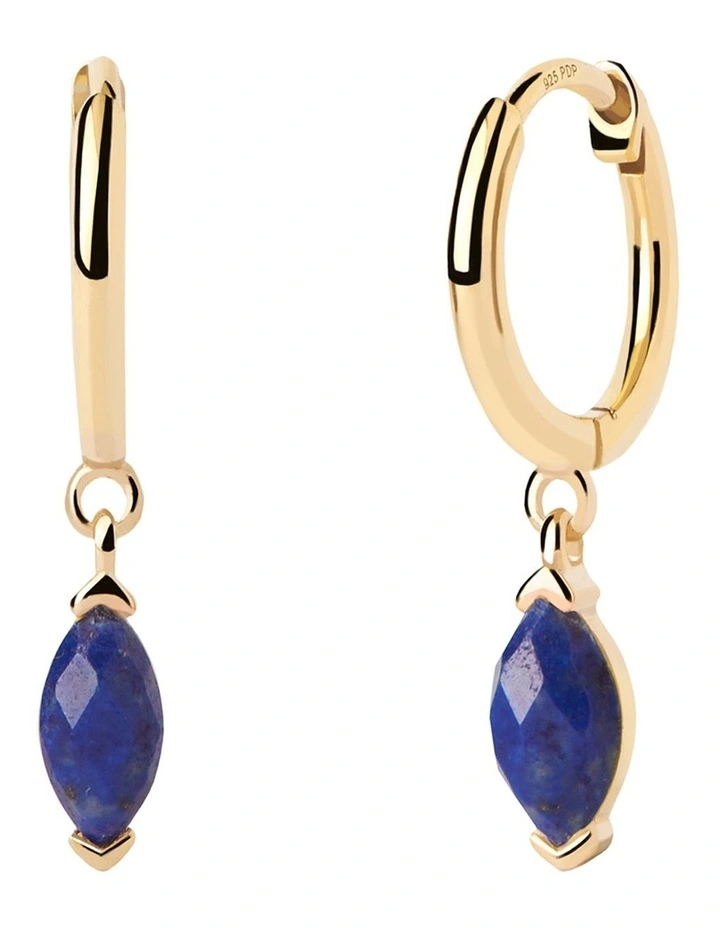 Nomad Lapis Lazuli Hoops Earrings in Gold image 1