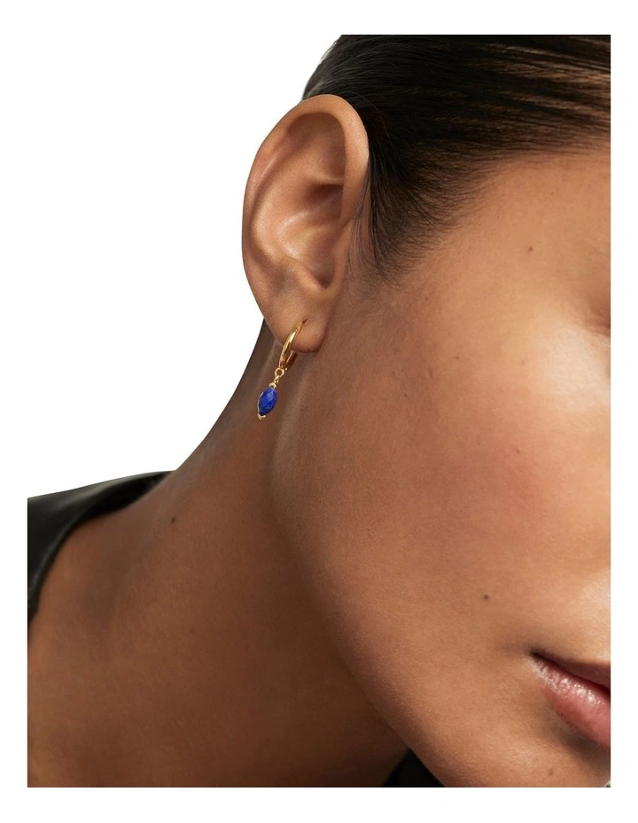 Nomad Lapis Lazuli Hoops Earrings in Gold image 2