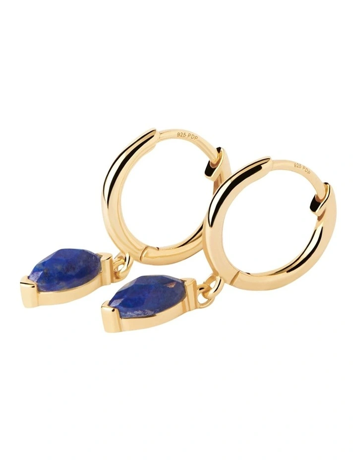 Nomad Lapis Lazuli Hoops Earrings in Gold image 3