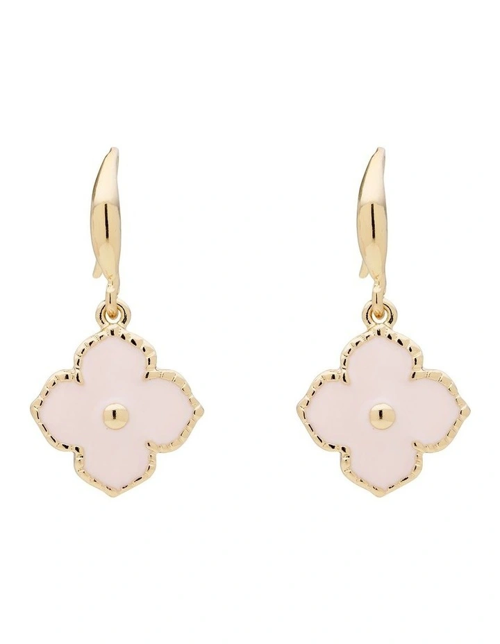 Trefoil Drop Earring in Pale Pink image 1