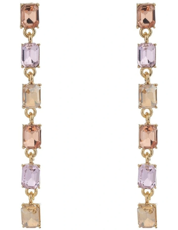 Dangle Statement Jewelled Earrings in Blush image 1
