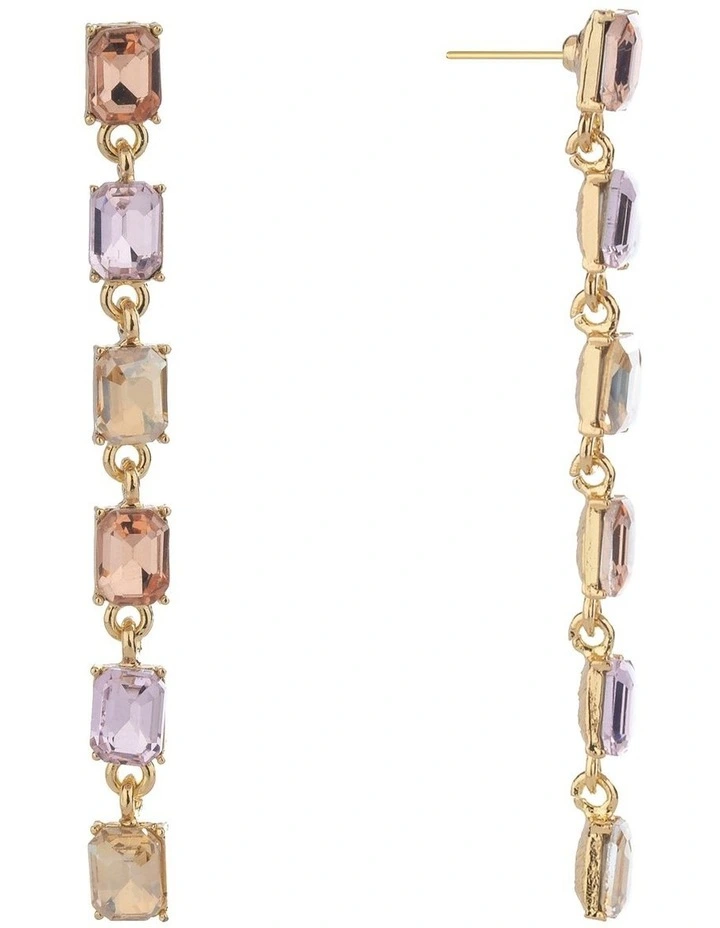 Dangle Statement Jewelled Earrings in Blush image 2