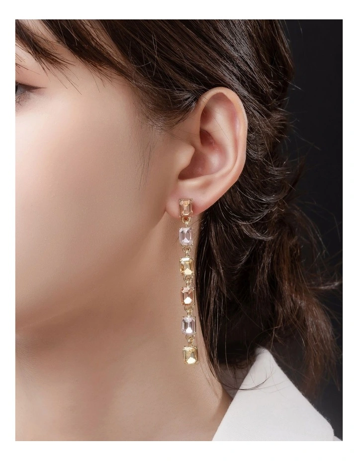 Dangle Statement Jewelled Earrings in Blush image 3