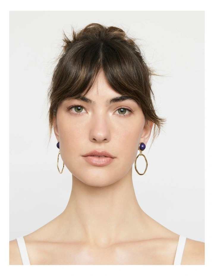 Colour Spot Hoop Clip On Earrings in Blue image 5