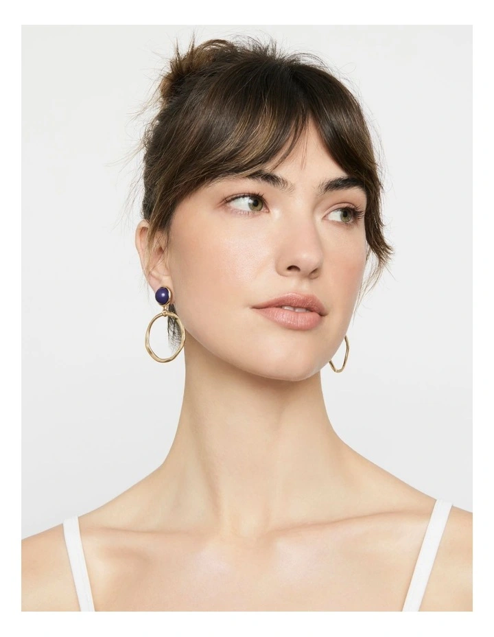 Colour Spot Hoop Clip On Earrings in Blue image 6