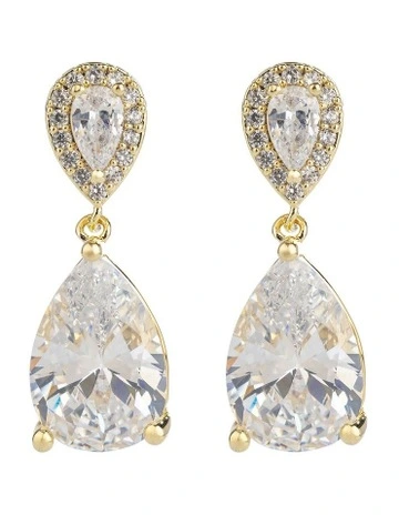 Drop Earrings GJEC058M CZ in Gold