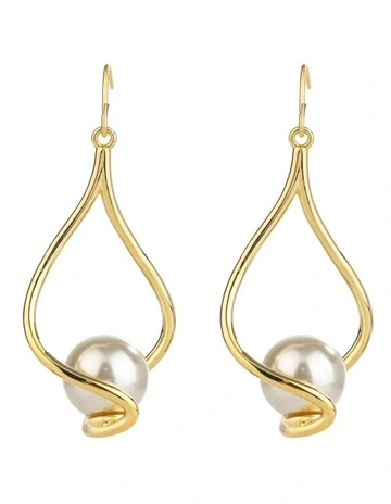 GJEC047M Swirl Drop Earrings in Gold