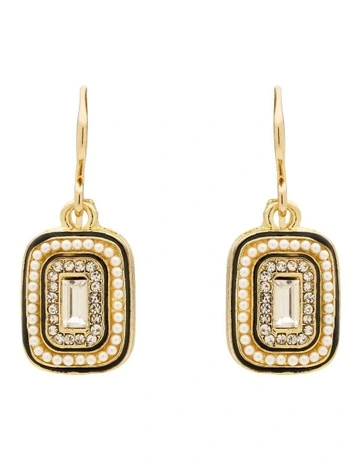 Deco Drop Earrings in Pearl