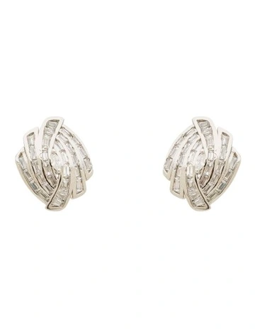 Mosaic Crystal Earrings in Silver