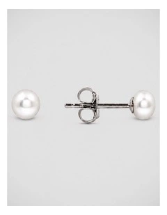 Classic Pearl Small Studs in White