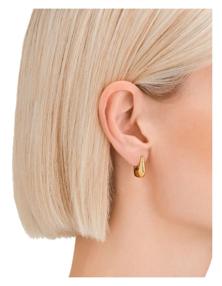 Fine Geometric Hoops in Gold image 2