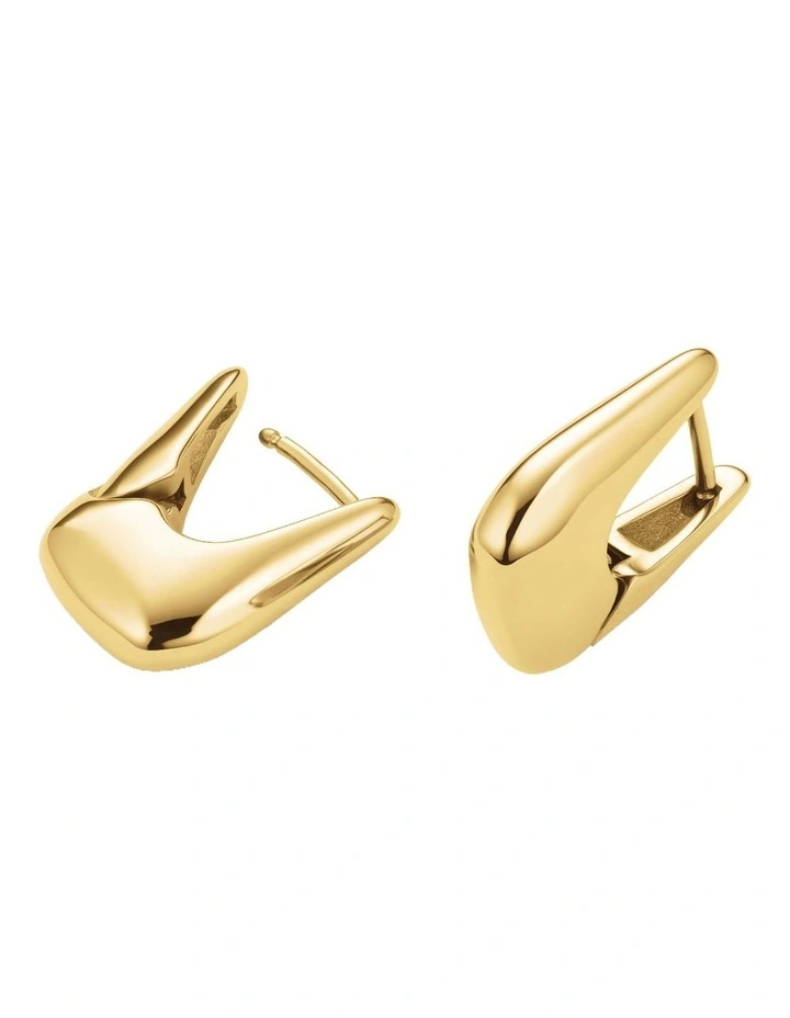 Fine Geometric Hoops in Gold image 3