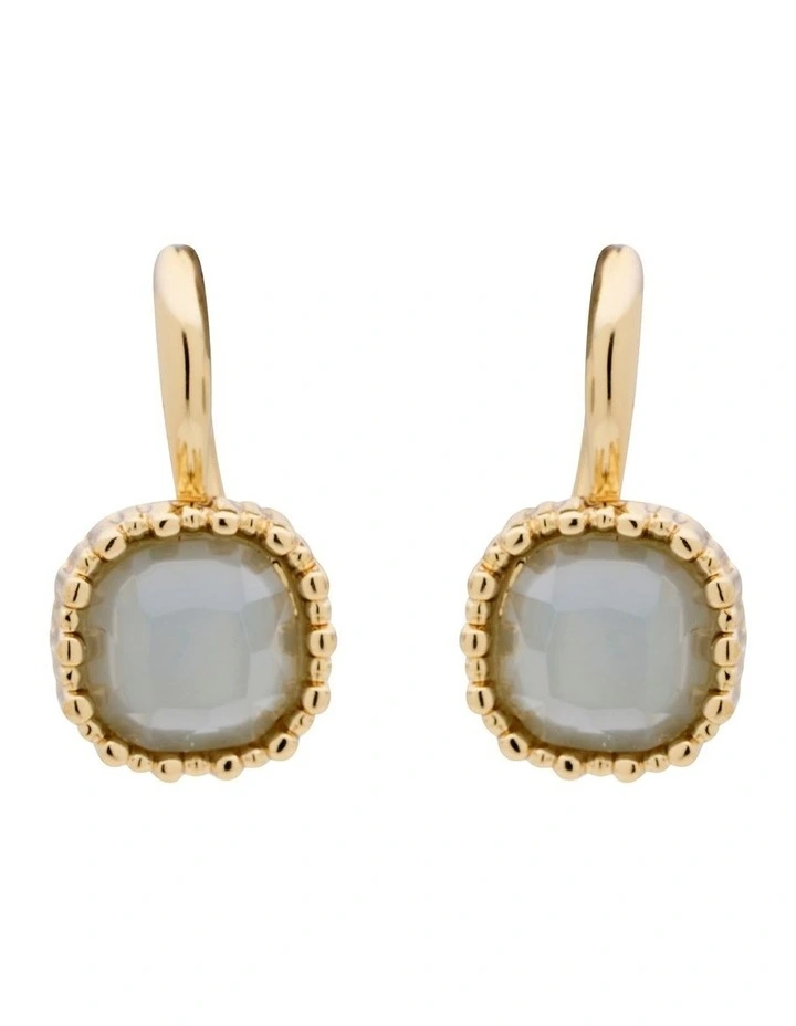 Small Square Drop Earrings in Pale Blue image 1