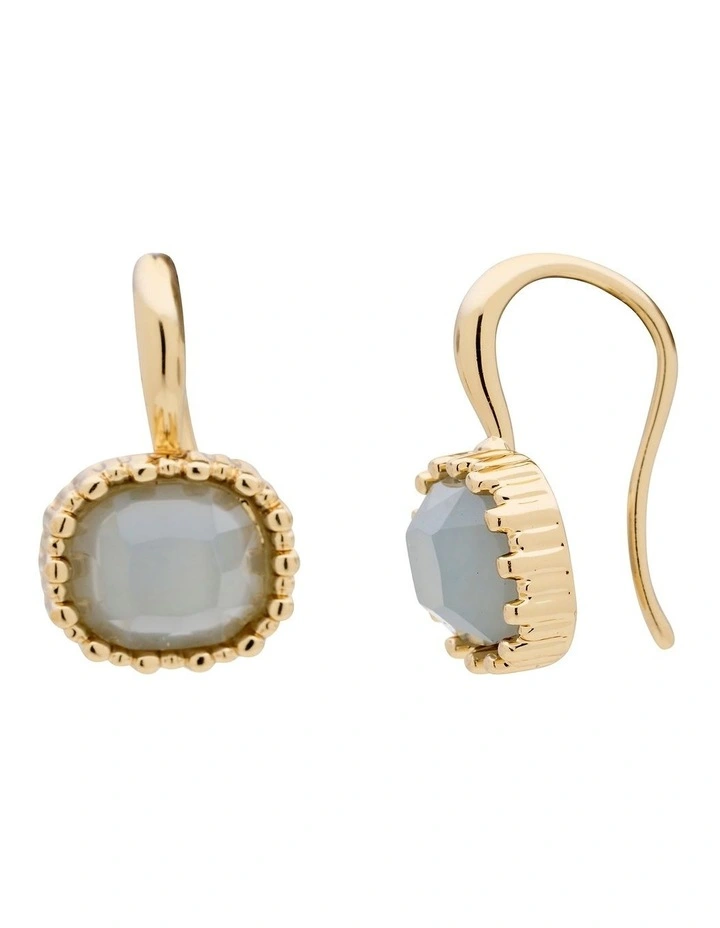 Small Square Drop Earrings in Pale Blue image 3