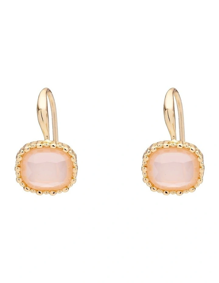 Small Square Drop Earrings in Pink image 1