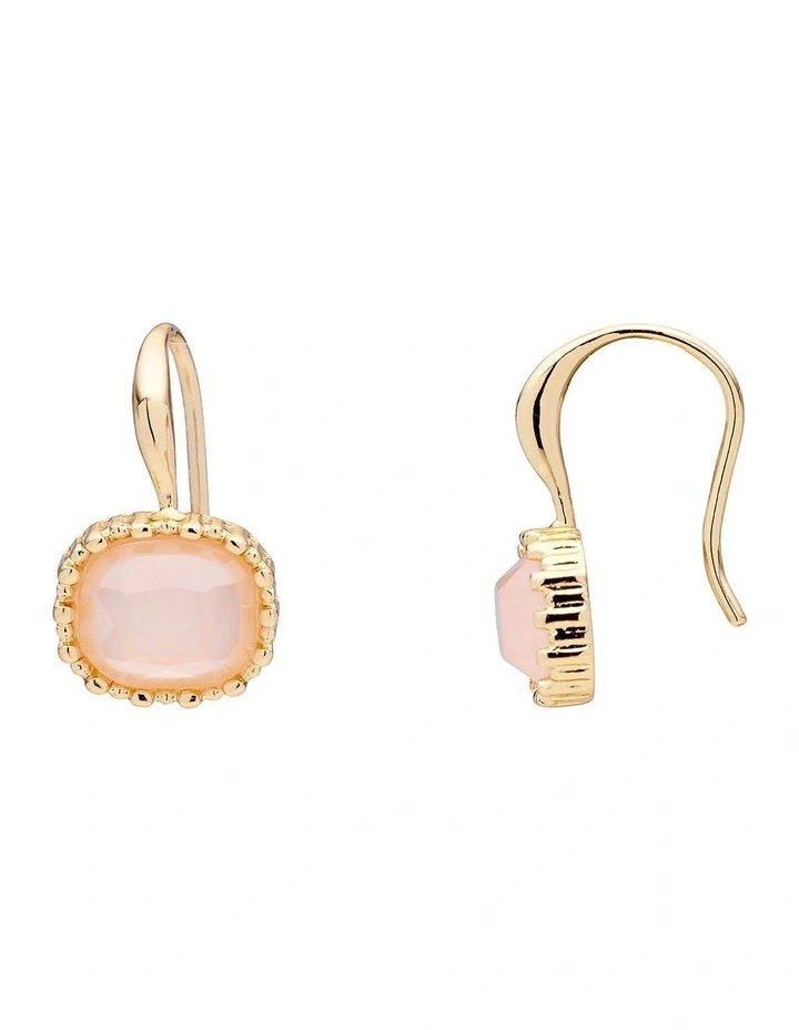 Small Square Drop Earrings in Pink image 3