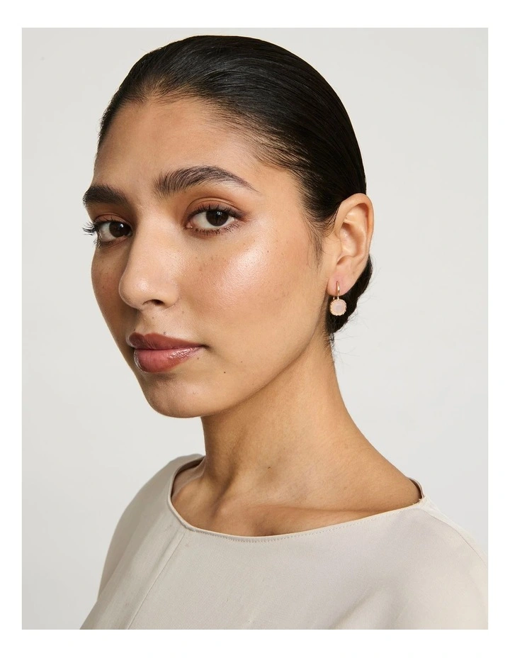 Small Square Drop Earrings in Pink image 4