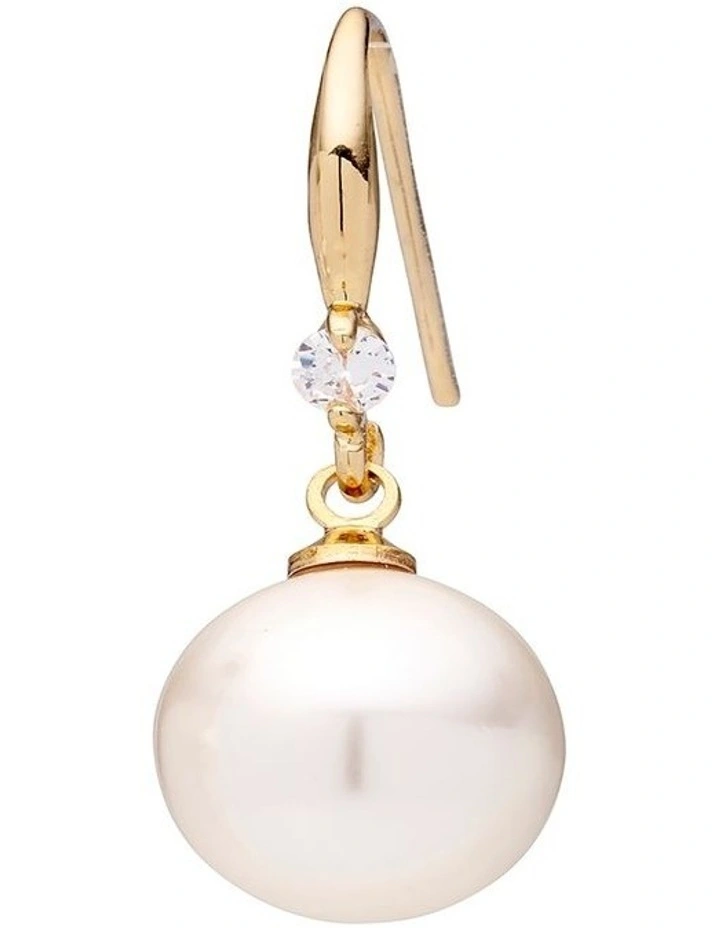 Drop With Stone Earrings in Pearl image 5