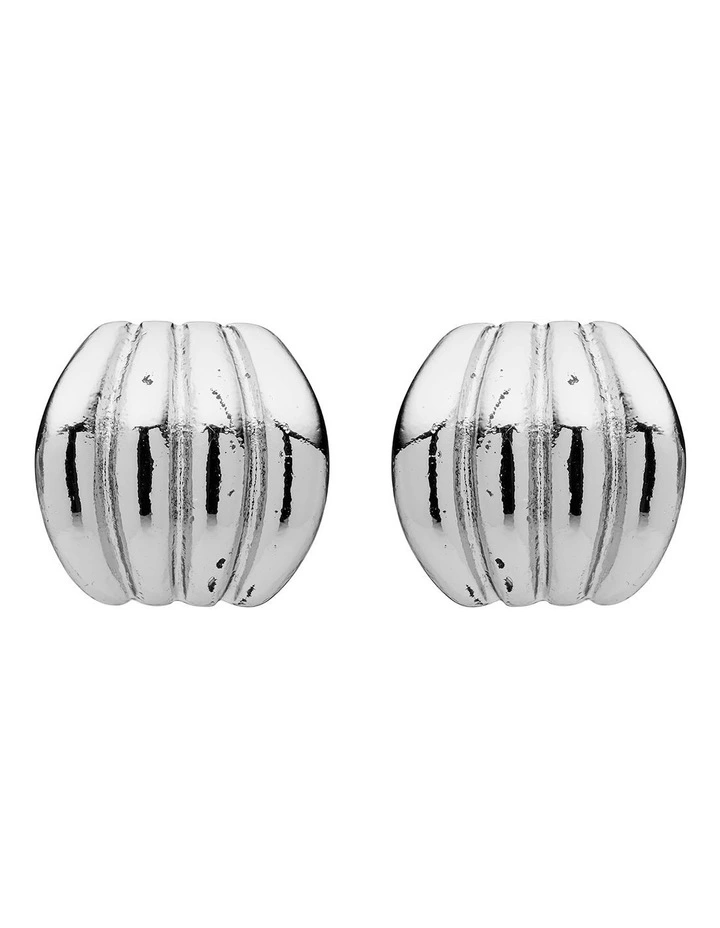 Modern Stud Clip-On Earrings in Silver image 1