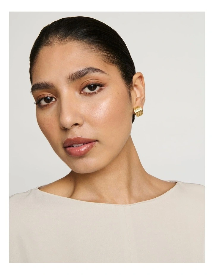 Modern Stud Clip-On Earrings in Gold image 3