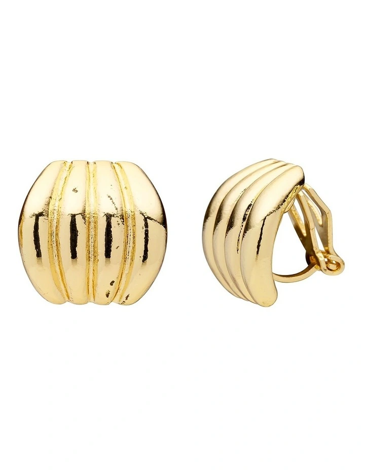 Modern Stud Clip-On Earrings in Gold image 4