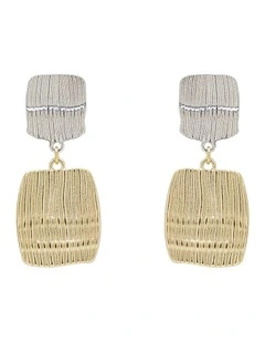 Grainline Panel Clip Earrings in Multi