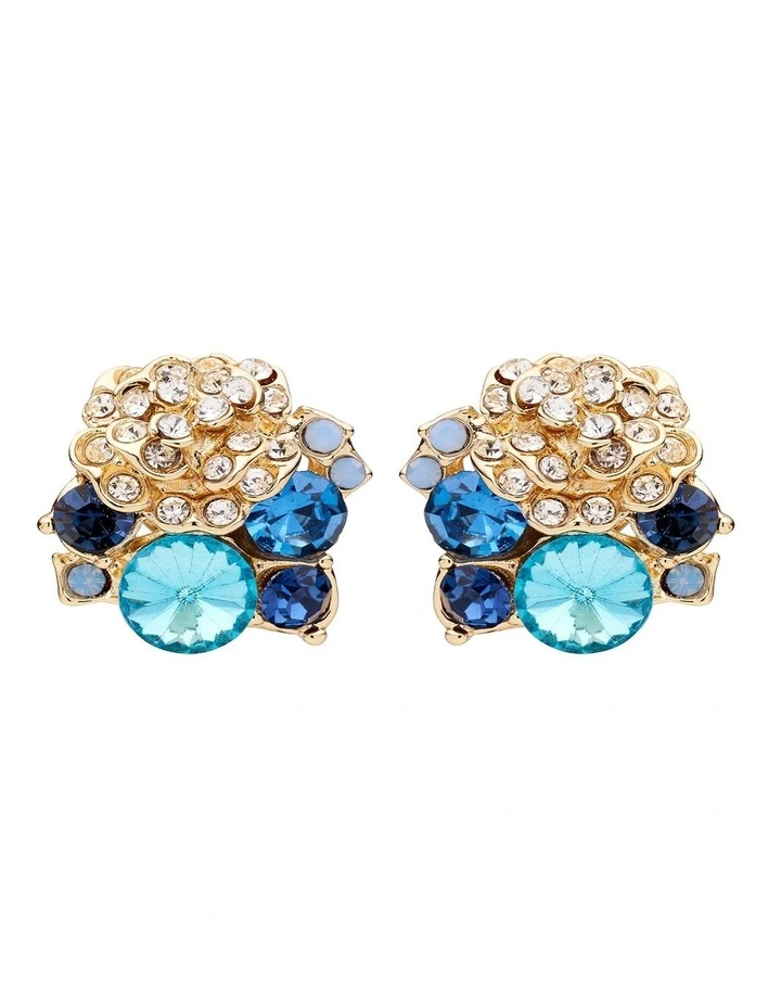 Meteor Cluster Clip Earrings in Blue Multi image 1