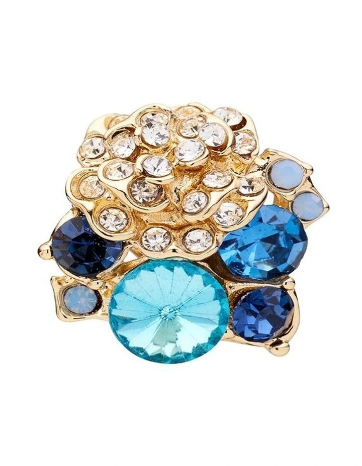 Meteor Cluster Clip Earrings in Blue Multi image 5