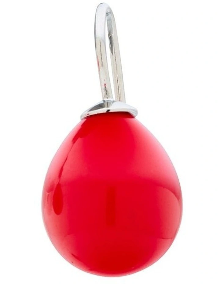 Solid Teardrop Earrings in Red image 3