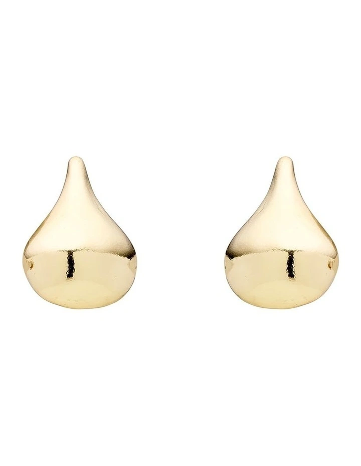 Plain Tear Drop Earrings in Gold image 1