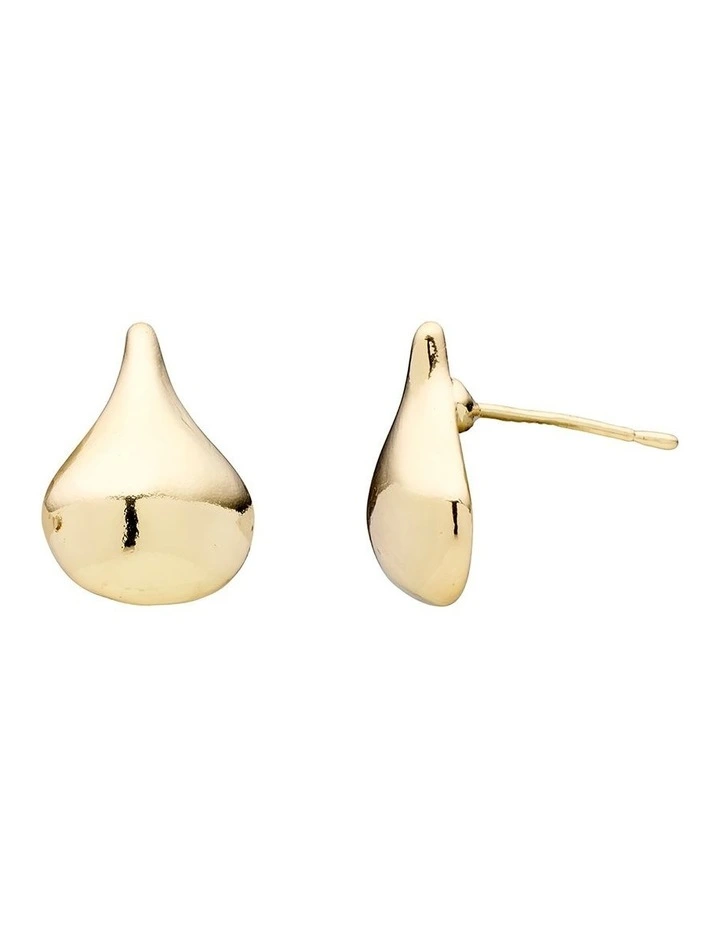Plain Tear Drop Earrings in Gold image 2