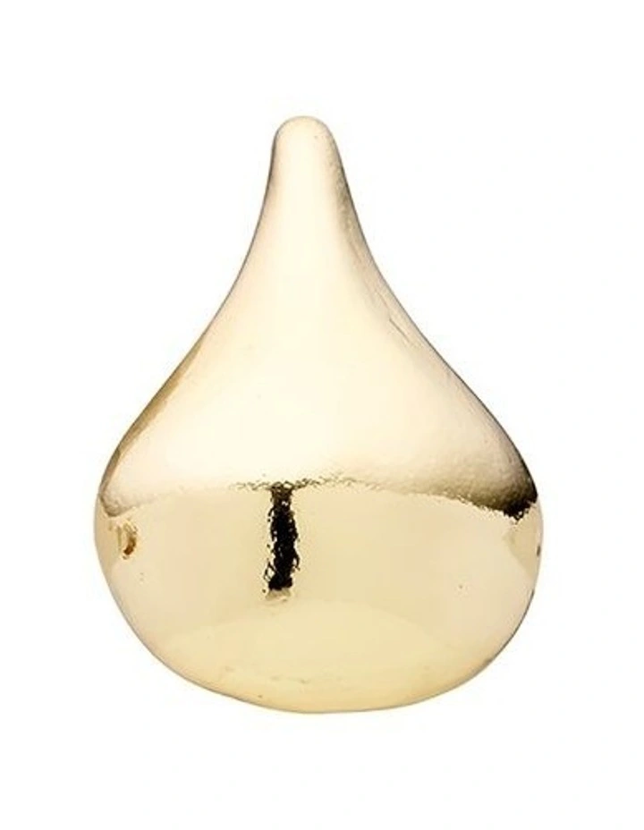 Plain Tear Drop Earrings in Gold image 3