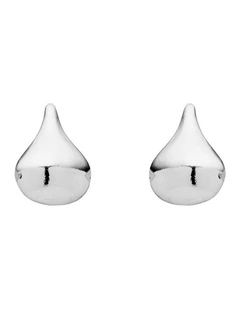 Plain Tear Drop Earrings in Silver