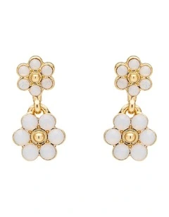 Petal Duo Earrings in White
