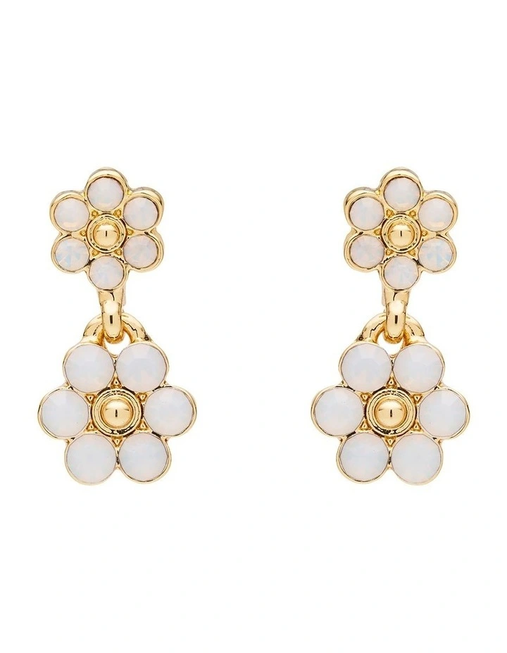 Petal Duo Earrings in White image 1