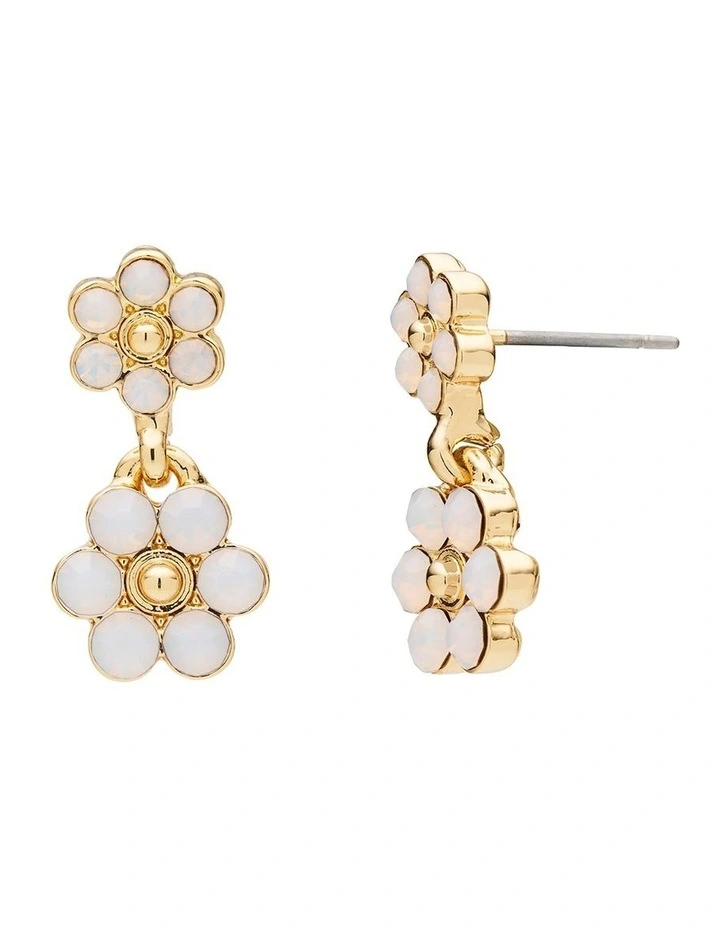 Petal Duo Earrings in White image 2
