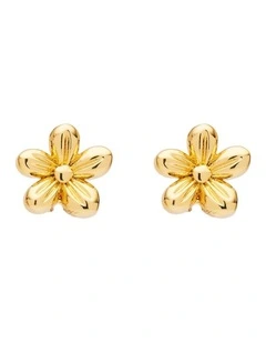 Petite Flower Stud Earrings in Gold