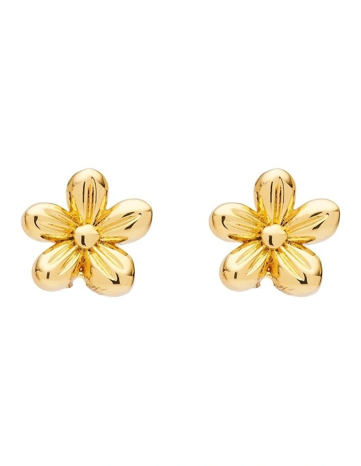 Petite Flower Stud Earrings in Gold image 1