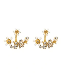 Mini Floral Earrings in White