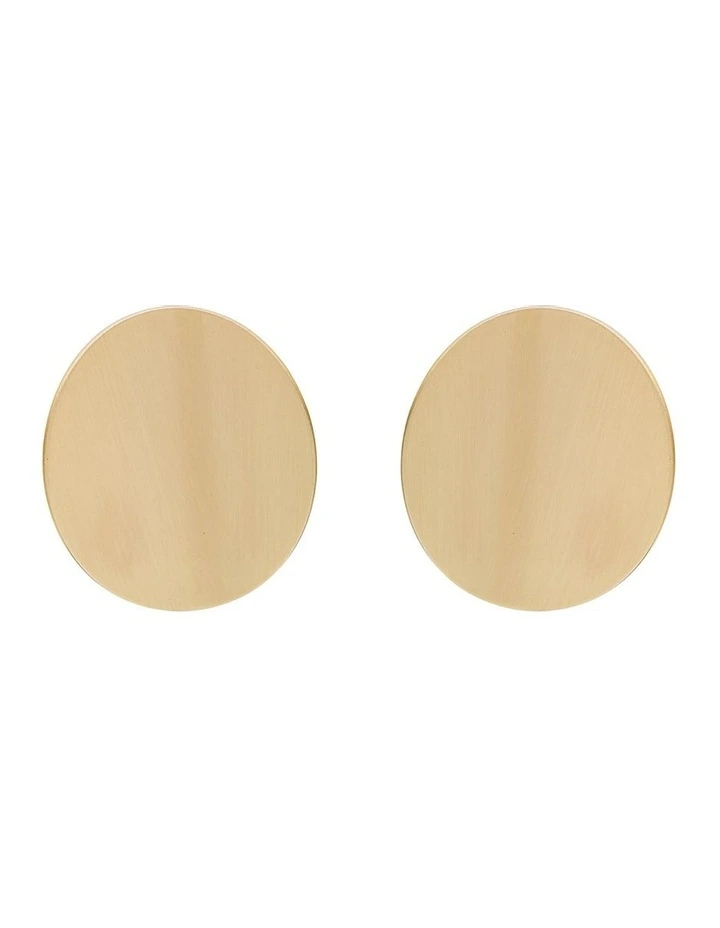 Oval Statement Stud Earrings in Gold image 1