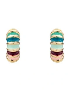 Festival Mini Hoop Earrings in Multi