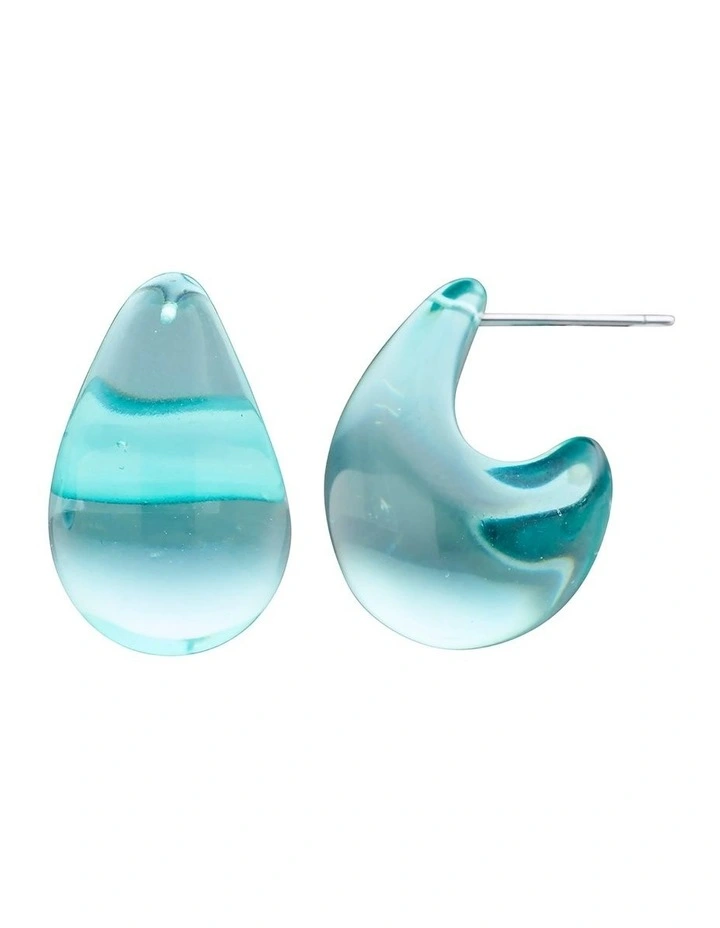 Teardrop Earrings in Green image 2