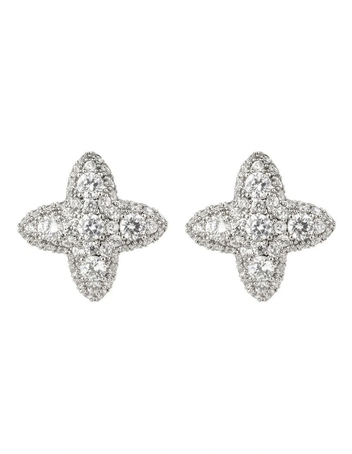 GJED020M Star Stud Earrings in Silver image 1