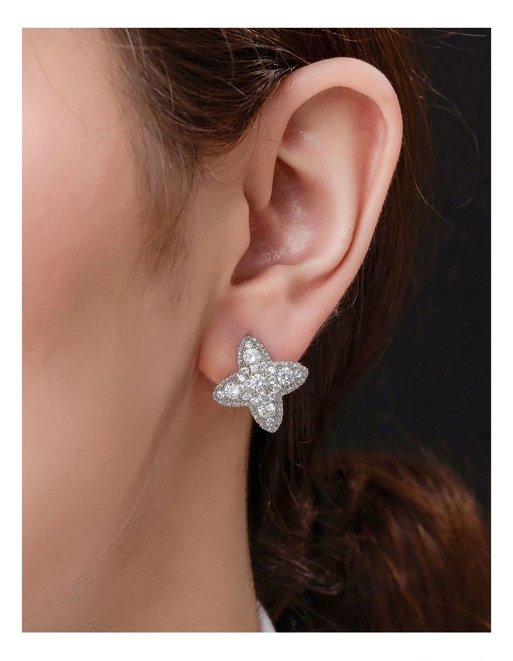 GJED020M Star Stud Earrings in Silver image 3