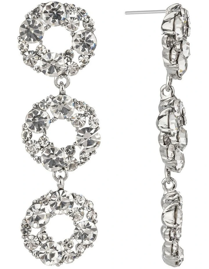 GJED024M Drop Circle Earrings in Silver image 2