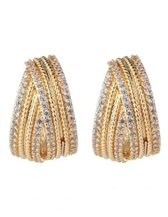 GJED039M Woven Hoops in Gold