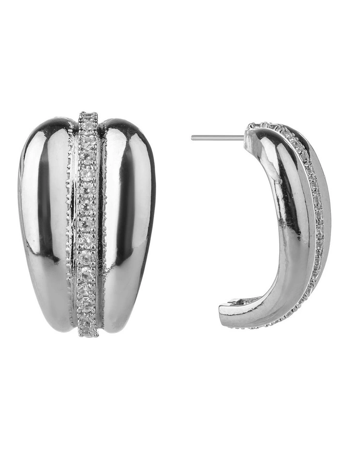 GJED040M Thick hoops in Rhodium image 2