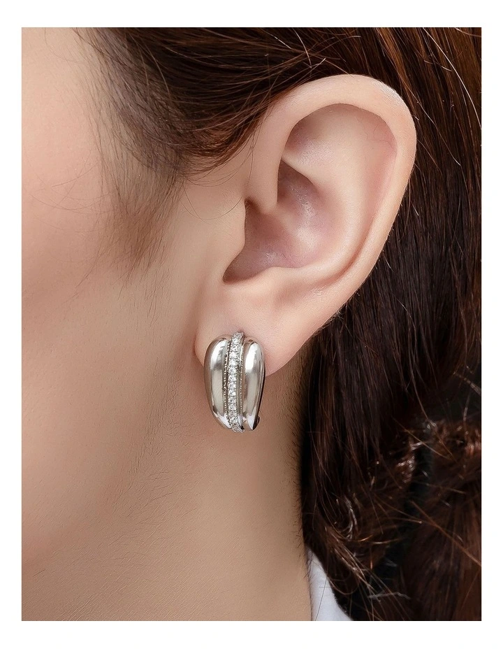 GJED040M Thick hoops in Rhodium image 3